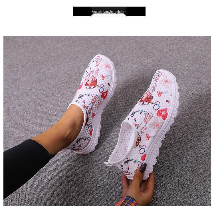 Women's Plus Size Cartoon Flats, Round Toe, Low-Cut, Size 43, Flat Heel - Casual Shoes In Stock