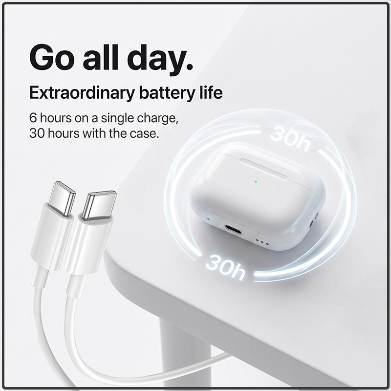 Căști True Wireless AirPods Pro 2 Generația a 2-a Împerechere Automată Izolare Fonică Căști In-ear Cu Accesoriu de Încărcare Type-C