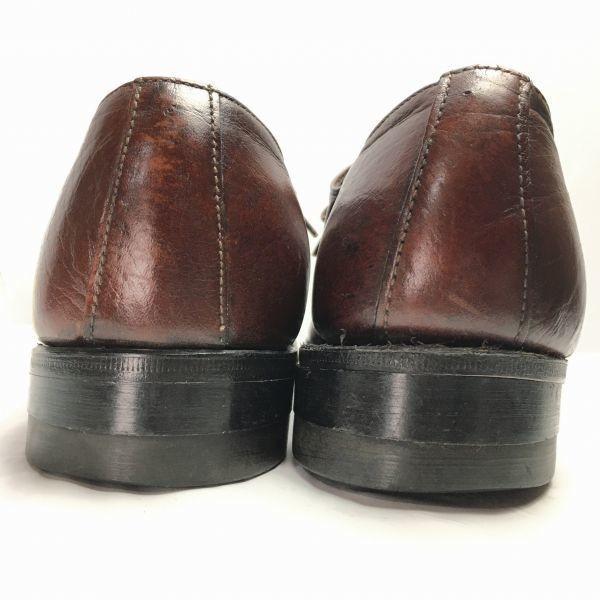 60s-70s Vintage Leather U-Tip Business Shoes Size 9D 26.5-27.0 Brown USA Made(USED)