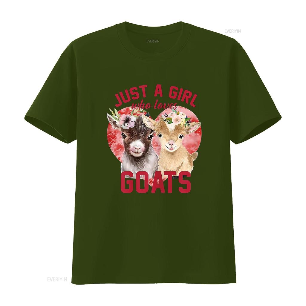 Goat Girl Women Mom Farmer Just A Who Loves Goats T Shirt Vintage Washed Versatile Fashion Streetwear Unisex Designer Clothes