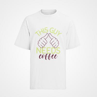 Men's Organic Cotton Humorous Saying This Guy Needs Coffee T-Shirt Mens Womens Tees Top