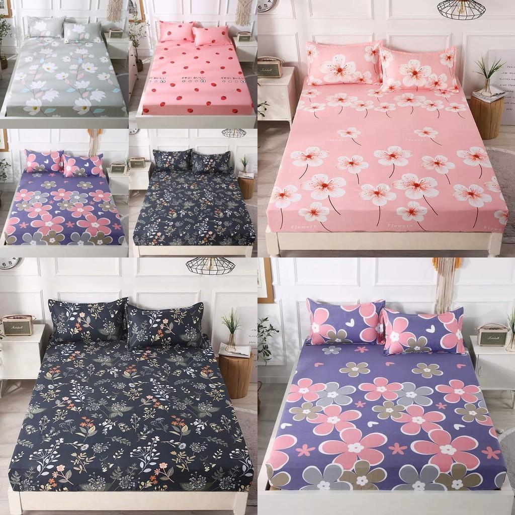 Print Flower Strawberry Bed Cover Dustproof Fabric Bedspread Protective Mattress