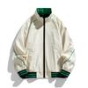 Baseball Jacket, Men's Spring and Autumn Style Stand Collar Jacket, Solid Color Top, Loose Jacket