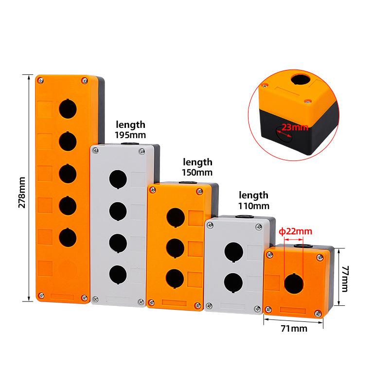 22Mm Installation Aperture Waterproof Dust-Proof La38Lay 37X B2 Button Switch Control Box 1/2/3/4/5 Hole Height 65Mm
