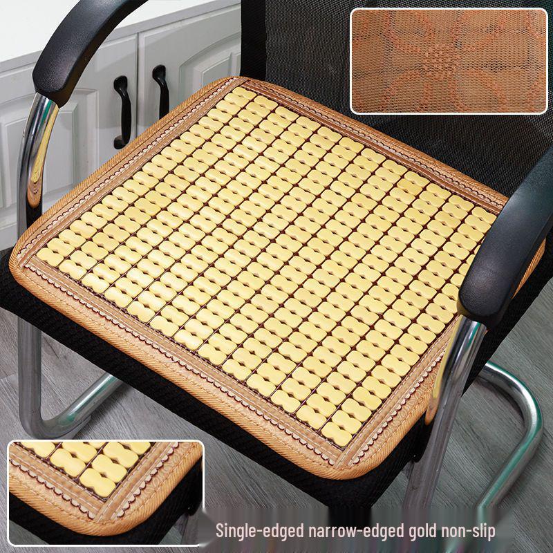 Summer Bamboo Cooling Chair Pad - Breathable, Non-Slip Cushion for Office, Dining, Car, and Students