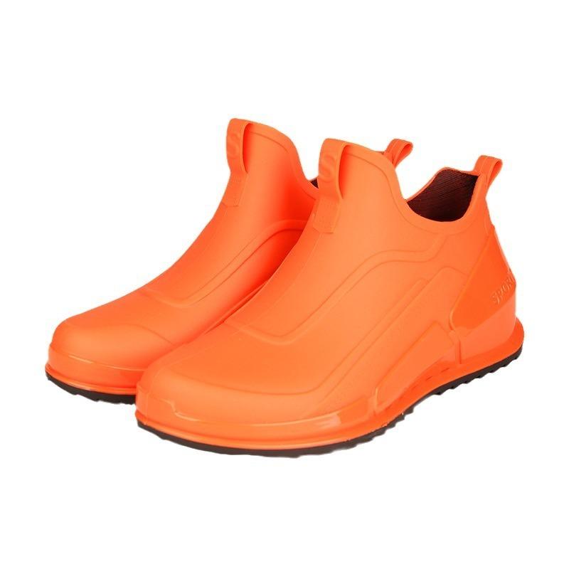 Men's Short Water Shoes Low-top Fashion Rain Shoes Rain Boots Light Mouth Non-slip Rubber Shoes Outdoor Water Boots Increase Height
