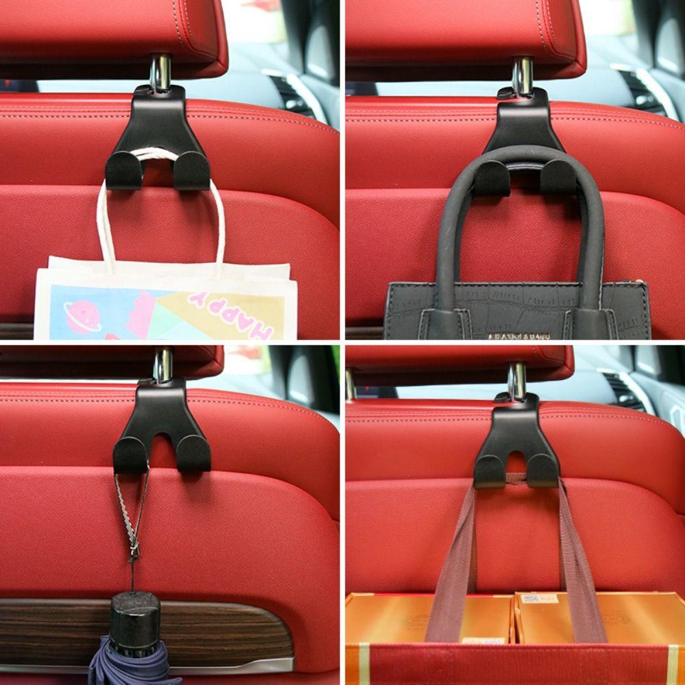 

6pcs Multi-functional Car Seat Headrest Hook Concealed Seat Back Hanger Garbage Bag