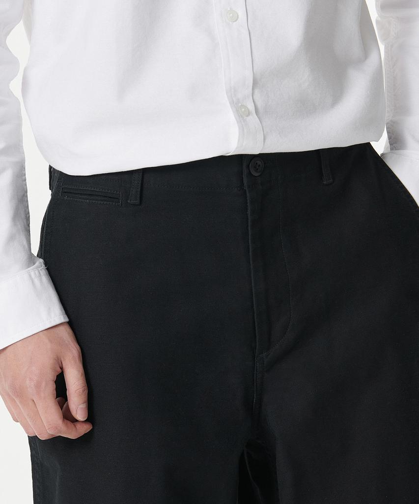 MUSINSA STANDARD Back Satin Wide Officer Pants [Black]