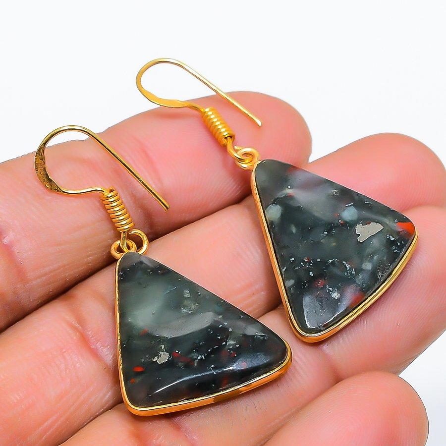 Boulder Opal Gemstone 925 Solid Sterling Silver Jewelry Earring 1.69" GK-5709