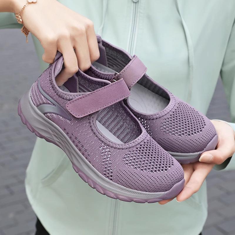 Foot health Leap month elderly shoes women's summer breathable mesh shoes large size mother middle-aged and elderly comfortable walking shoes