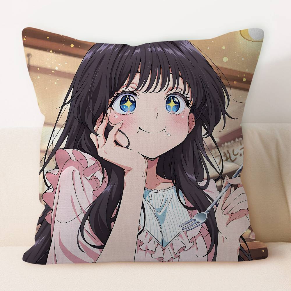 New K-Kaoruko Waguri Pillow Covers Cartoon Sofa Decorative Home Double-sided Printing Short Plush Cute Cushion Cover
