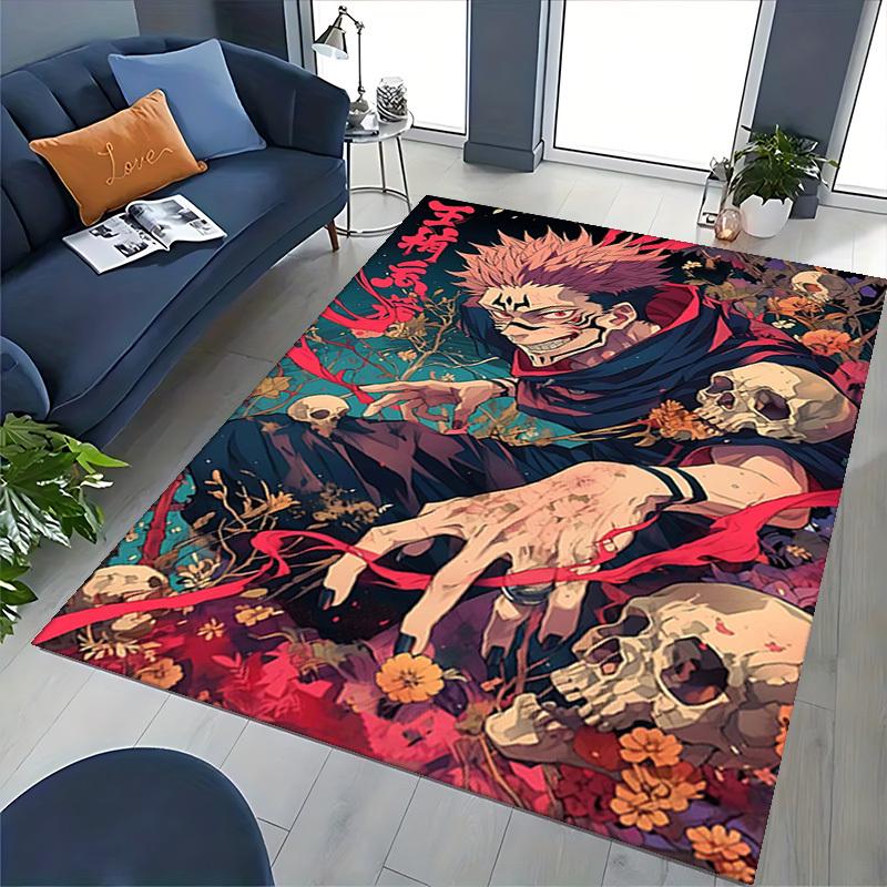 1 Stück Anime Cartoon Design Stuhlmatte, Jujutsu Kaisen Satoru Gojo Inspiriertes Büroteppich, Rutschfester Teppich für Schreibtisch, Heimdekoration, Wohnzimmer, Schlafzimmer, Spiel R