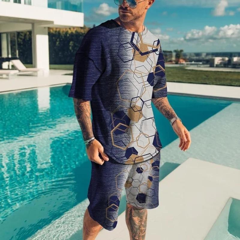 Letní pánské nové tričko nadměrné velikosti volné oblečení retro móda s krátkým rukávem Černobílá tvář 3D vzor ulice 0 výstřih