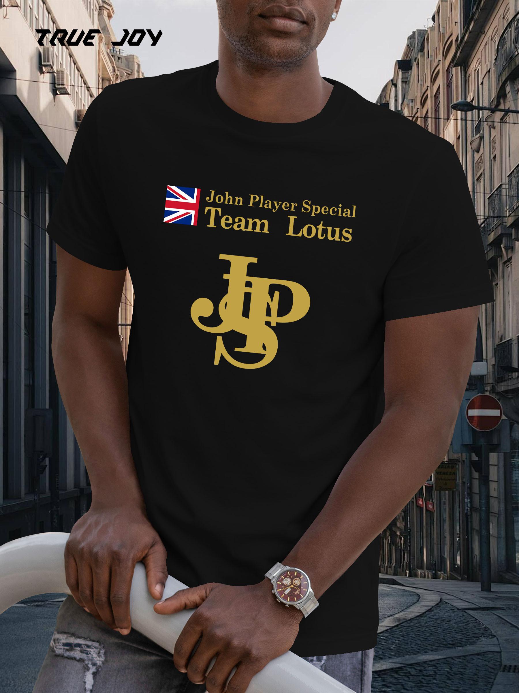 JPS Light Blue Casual T-shirt - Short Sleeve Round Neck Summer Tee with English Special Pattern Print XL