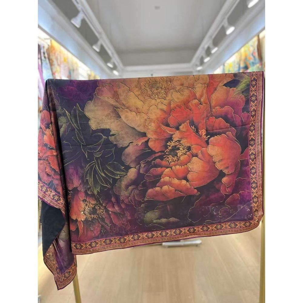 

140 * 140 Летний женский шелковый шарф Шарф Шаль Ретро Национальный стиль Квадратный шарф Новый китайский шелковый шарф 140*140