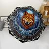 Wolf Moon Forest Crest pattern umbrella, portable and foldable design, 8 ribs, a casual accessory for Halloween, Christmas, and birthday gifts.