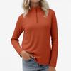 Women's Casual Stand Collar Zipper Velvet Solid Color Long Sleeve Top