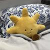 Adorable cara sonriente, luna blanca, sol amarillo, peluche de peluche, lindo juguete de peluche con dibujos del clima para decoración de dormitorio infantil, sofá, almohada