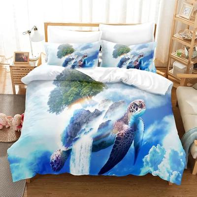 3D Print World Turtles Turtle Island Comfortable Duvet Cover Pillowcase Bedding Set Children Bedroom Decoration Home Textile
