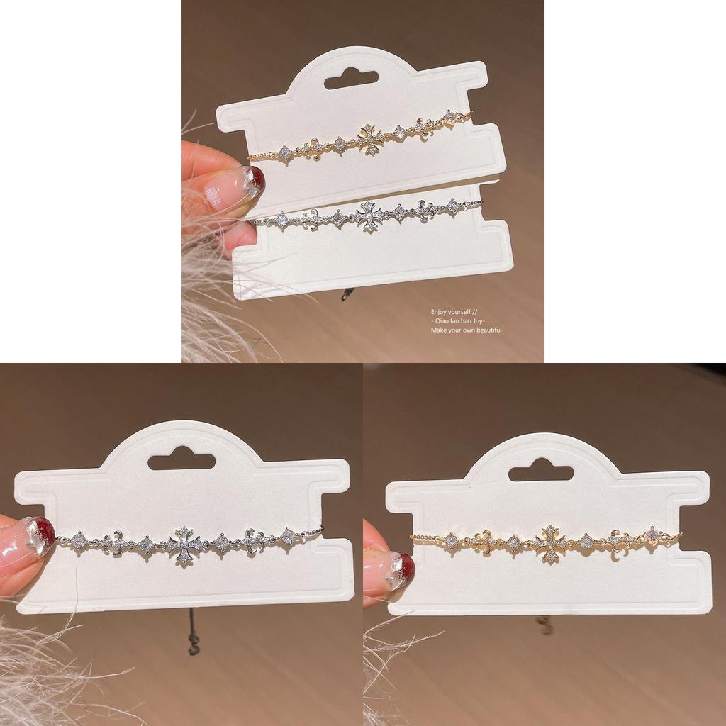 Iris Blume Zirkon Kreuz Verstellbares Armband Für Frauen Modeschmuck Geschenk Für Sie