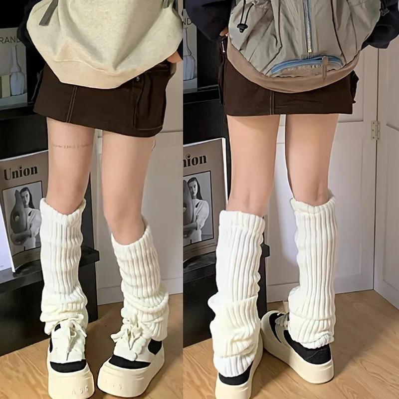 New Y2K Women's Leg Warmers Japanese Lolita Socks Wool Knitted Foot Cover Arm Warmer Autumn Winter Crochet Heap Sock Boot Cuffs