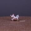 Sterling Silver Bowknot Kitten Beaded Rope Accessory - Handmade Cute Kitten Amusement Park Theme.