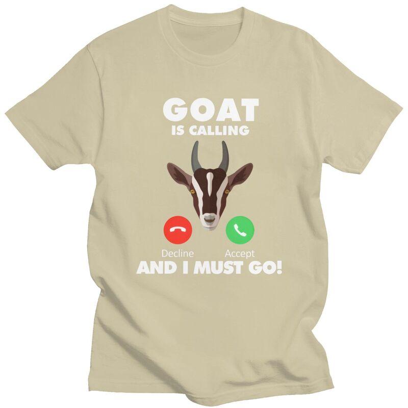 Male My Goat Is Calling T Shirts Streetwear Short Sleeves 100 Cotton Animals Lover Colthing Leisure Design Graphic Tee Tops