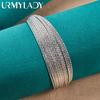 URMYLADY 925 Sterling Silver Multi Coil Open Bracelet For Women Wedding Party Fashion Charm Jewelry