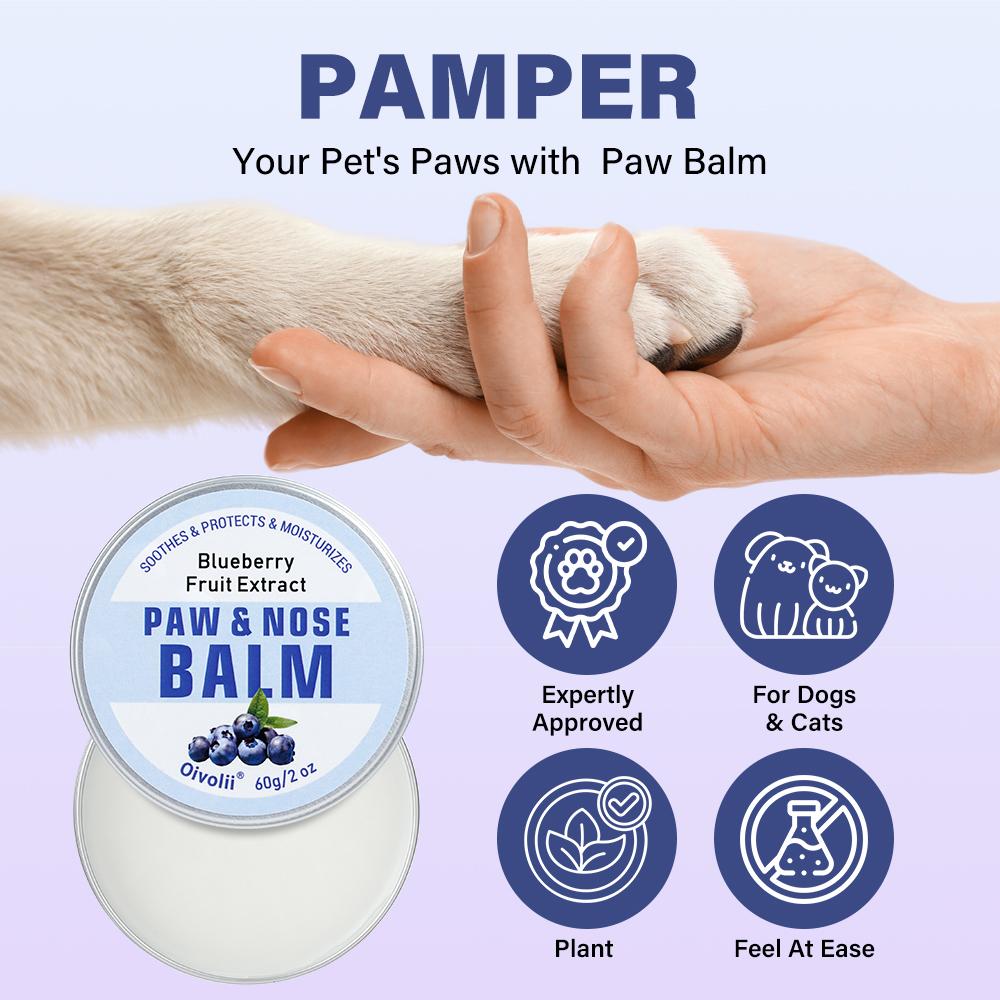 OIVOLII Blueberry Fragrance Dog Paw Balm Light Beige Safe For Sensitive Skin Fast Acting Protection Easy Application