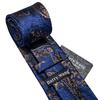 Designer Blue Ties for Men 10 Styles Necktie Pocket Square Cufflinks Set Wedding Dating Party