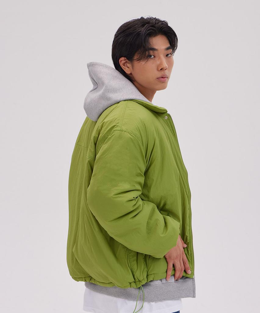 Astral Projection Basic Stand Collar Padded Jacket_Olive