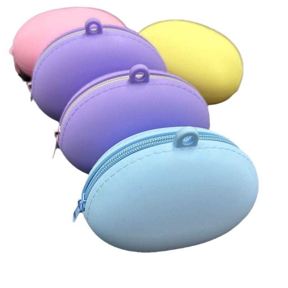 Zipper Travel Pouch Silicone Organizer Earphone Bag Portable Wallet Coin Purse  Women Girls