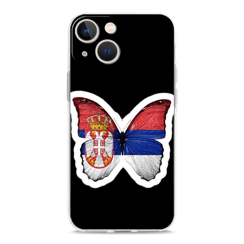 Phone Case For iPhone 17 Cases iPhone Air 16 15 12 13 14 Pro Max 7 8 Plus 16Pro iPhone11 Soft Cover Serbia flag Badge