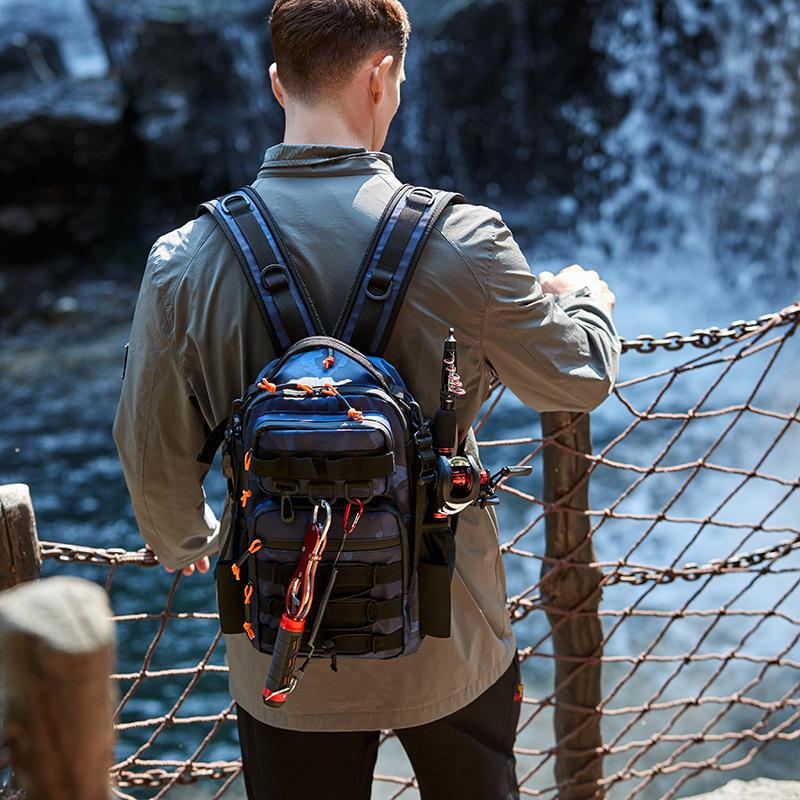 Fishing Lure Tactical Camping Backpack Outdoor Sports Bag Hiking Molle Tackle Bag with Rod Holder for Men Climbing Travel Bag