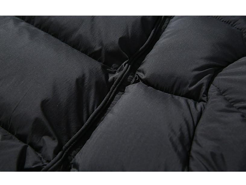 Men's Trendy Winter Hooded Down Jacket: Warm, Thickened, Mid-Length Coat with Stand Collar.