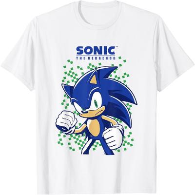 Camiseta Sonic The Hedgehog Fondo Verde Píxel Toma Épica