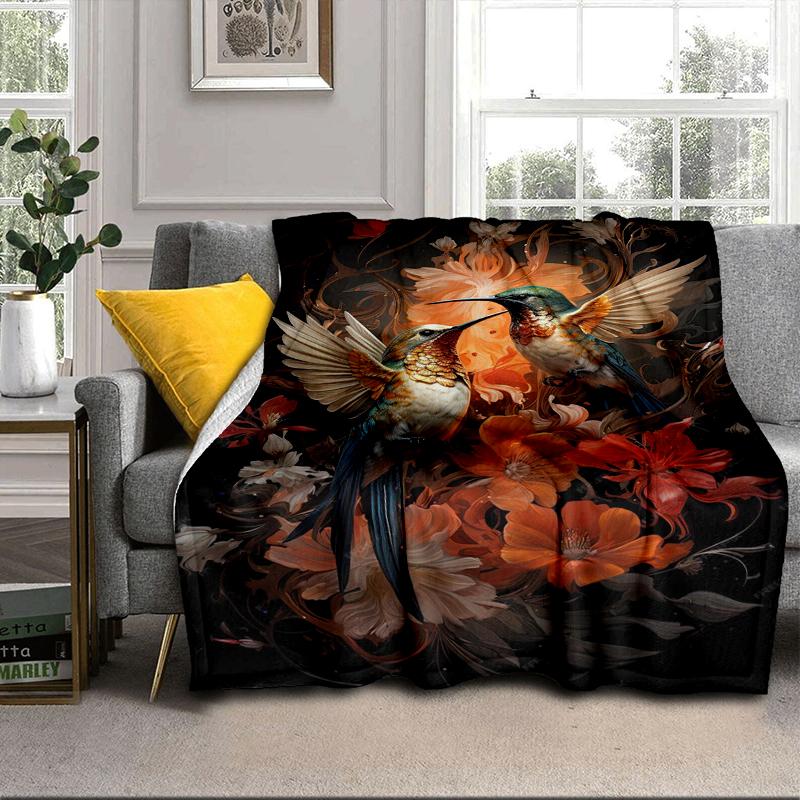 Hummingbird In Bloom Blanket Flannel Blanket Throw Blanket Sofa Cover Blanket Soft Premium Blanket Picnic Blanket Tv Blanket Gifts