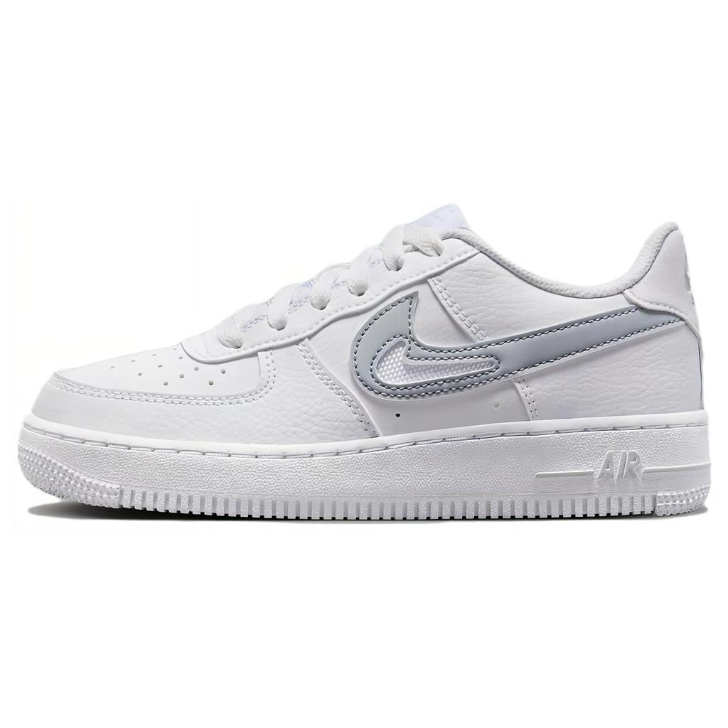 Nike Air Force 1 GS Cut Out Swoosh - White Photon Dust Kids Sneakers FQ2413-100