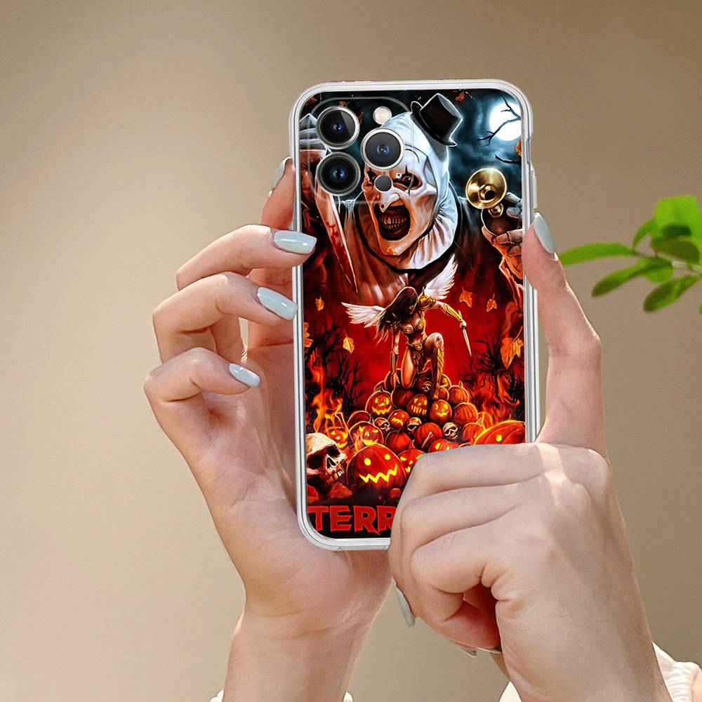 

T-Terrifier Funny Horror For IPhone 17 16 15 14 13 12 Mini 11 Pro Max Transparent Case iPhone 13
