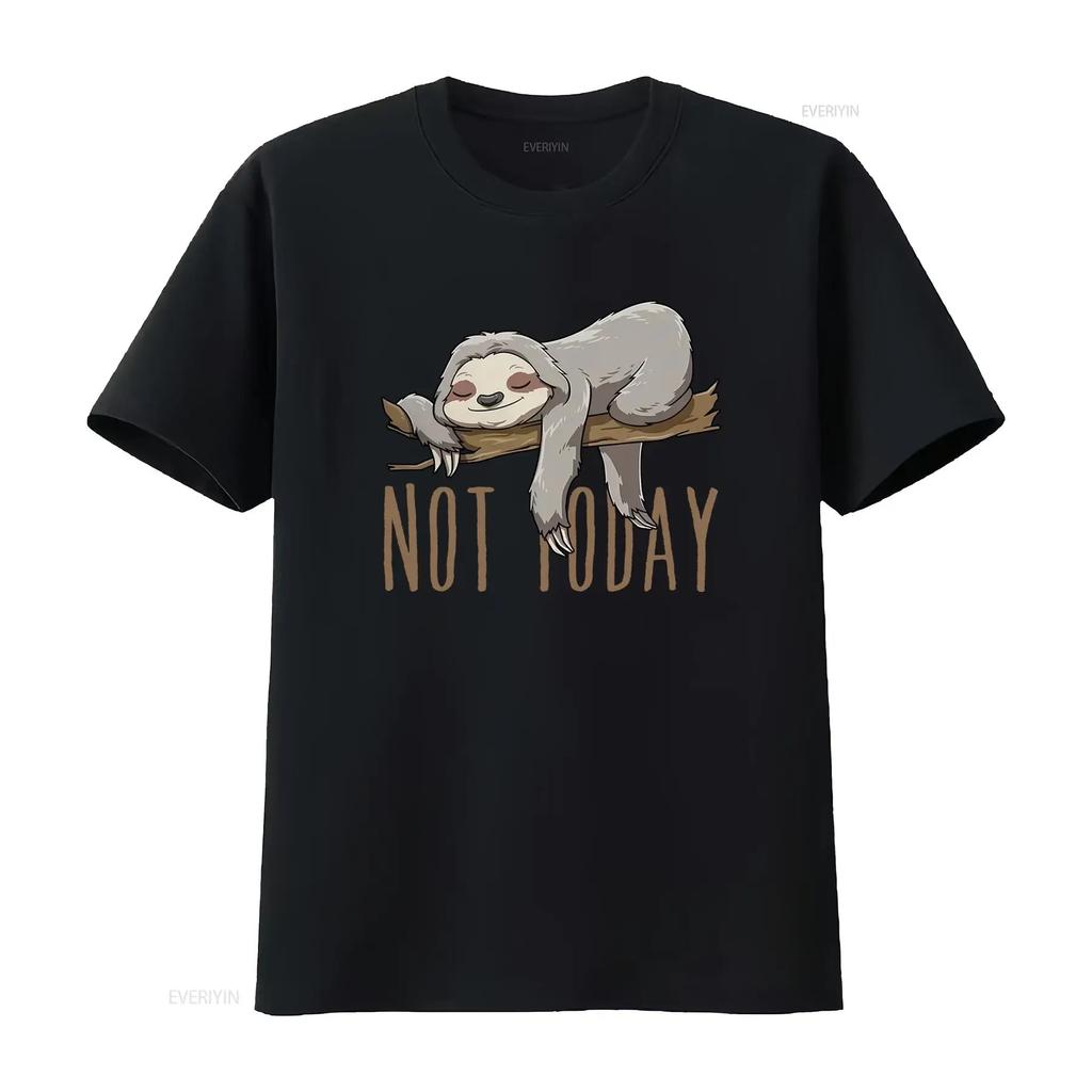Cute Sleeping Sloth Design T Shirt Not Today Motif Available in All Sizes DSN 221121 vintage Washed Casual designer clothes
