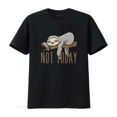Cute Sleeping Sloth Design T Shirt Not Today Motif Available In All Sizes DSN 221121 Vintage Washed Casual Designer Clothes