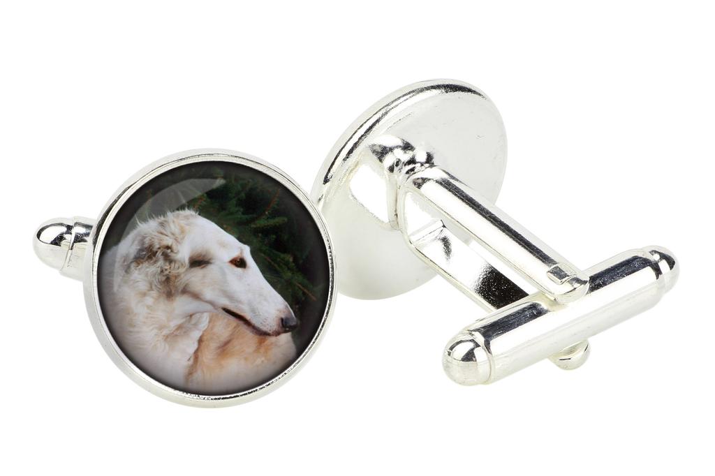 Borzoi, Russian Hunting Sighthound, Russian Wolfhound - cufflinks in a box, handmade jewelry, product of the Art-Dog brand