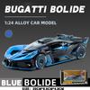 1/24 Scale Bugatti Bolide Alloy Sport Car Model Diecast Metal Toy Racing Vehicles Sound and Light Toy Collection Gift for Childrens