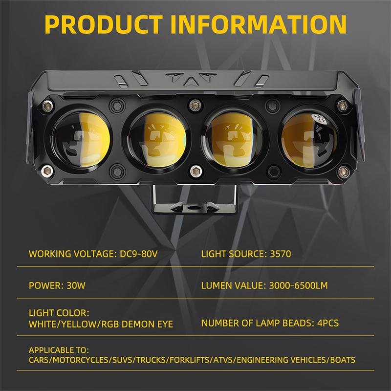 Driving Lights High Brightness Light Outdoor Work Adjustable Angles Dual-color Light High-reflection Concentrator