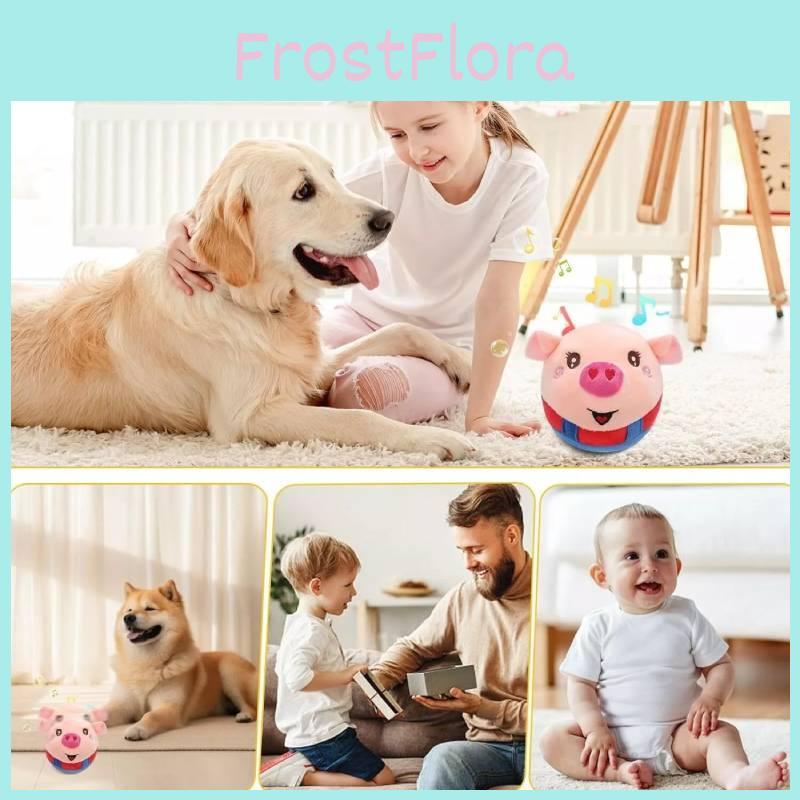 Adorable Bouncing Pig Toy With Plush Fabric And Soothing Music For Baby Toddlers
