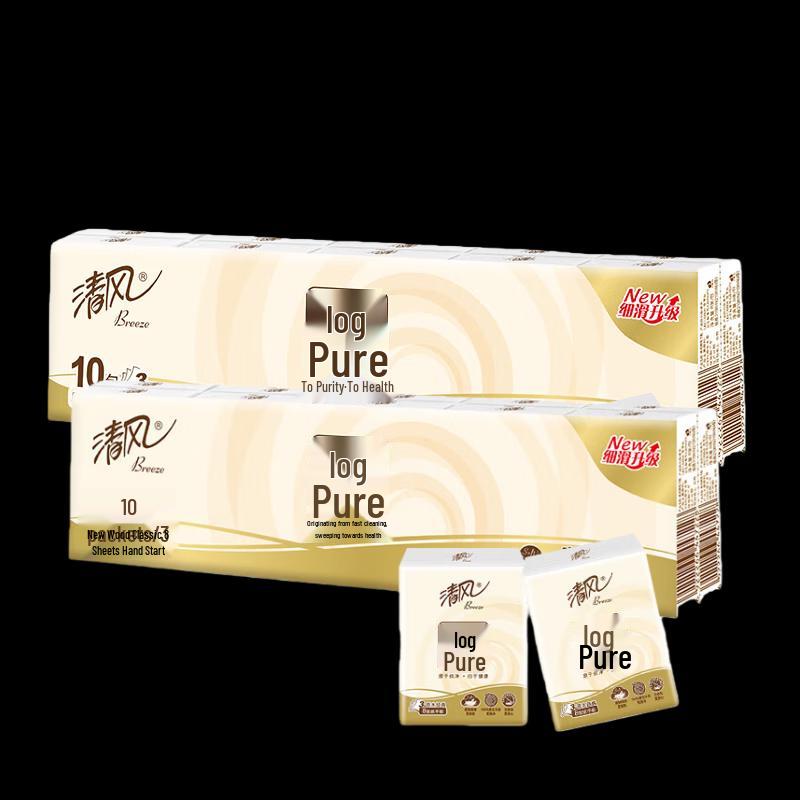 Qingfeng Original Wood 3-Ply Unscented Pocket Tissues
