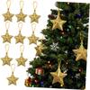 6Pcs DIY Star Ornaments Mini Xmas Tree Decoration  Holiday Decorations