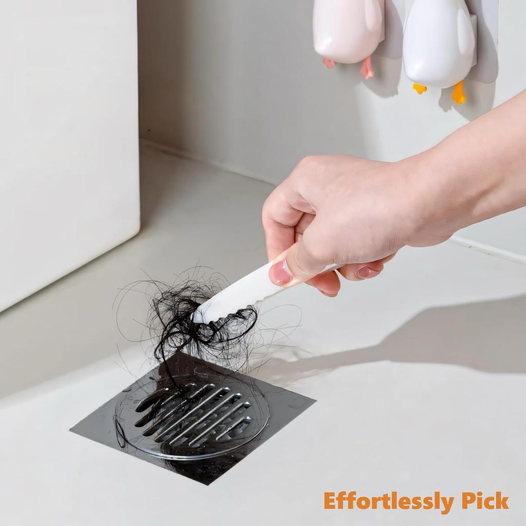 Bathroom Hair Cleaning Clip Cute Duck Multi-Function Clamp Toilet Drain Hair Remover Tool