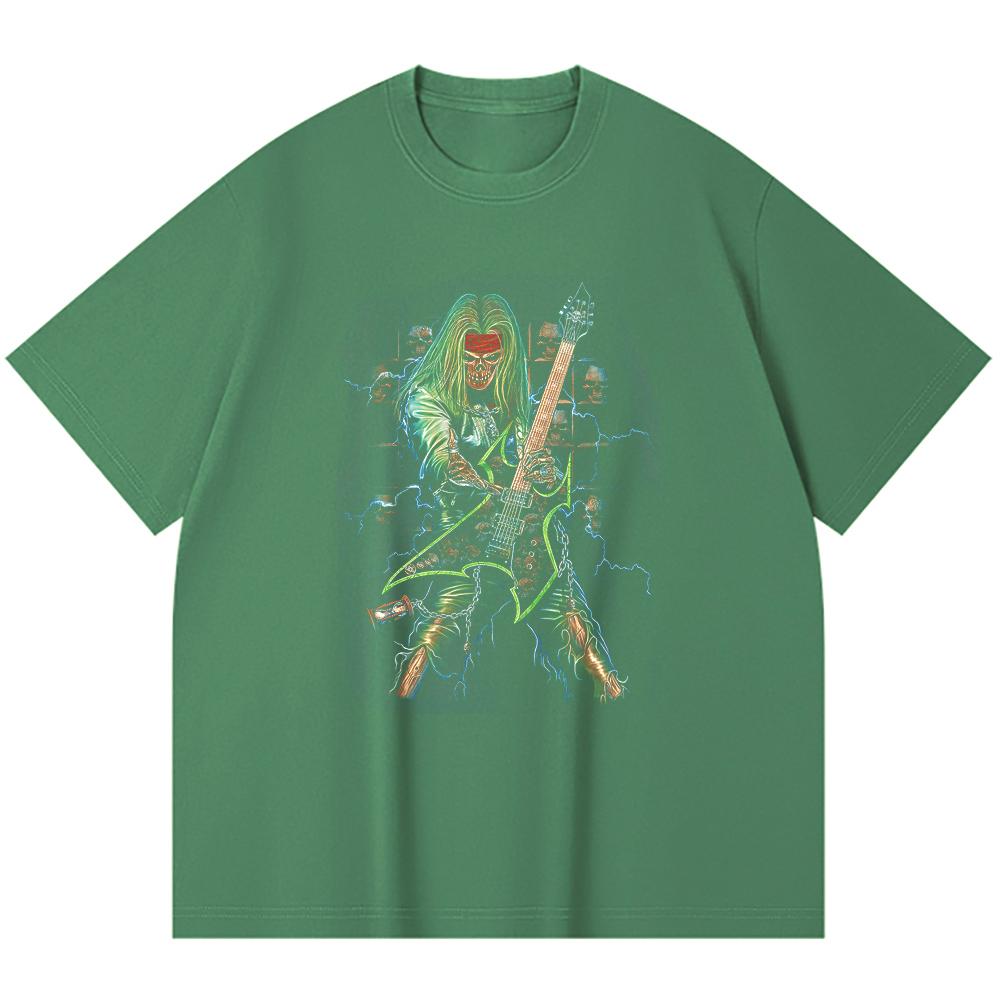 230 Gsm 100% Cotton Heavy Metal T-Shirt  Rock Band Popular Music Print Unisex Heavy Cotton T Shirt