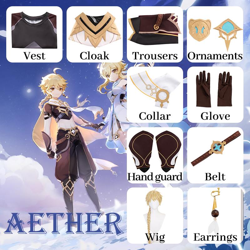 Impact Aether Cosplay Kostüm Uniform Perücke Anime Halloween Hochwertige Kostüme für Frauen Spiel